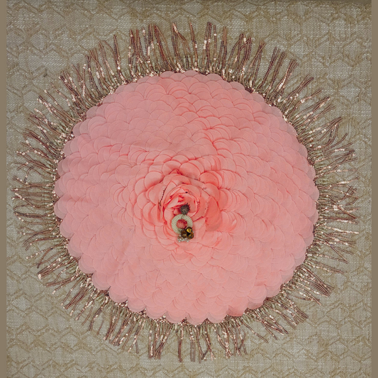 Peach thaal cover, top view