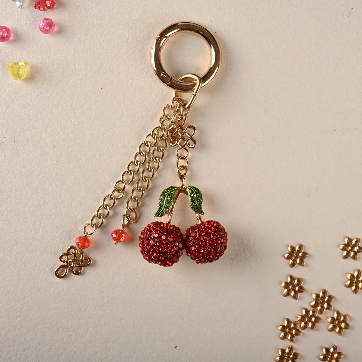 Sparkle Cherry Bag Charm