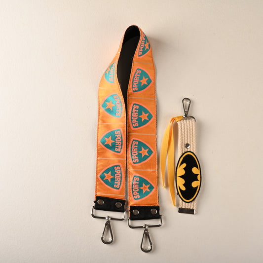 Tangerine Sports Shield Bag Sling with Bat Charm