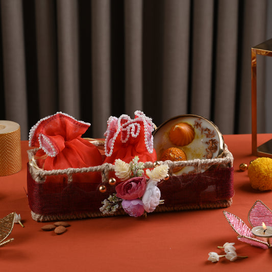 Jute Basket – Potlis & Mithai Candle