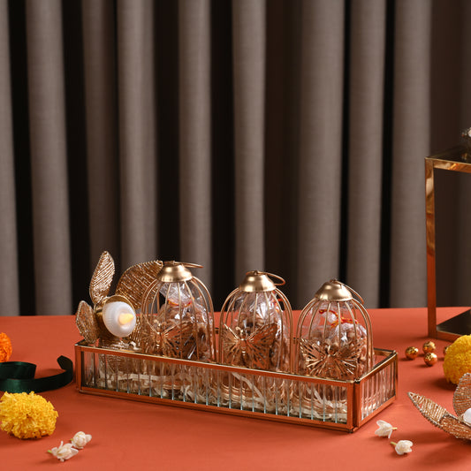 Long Fluted Tray – Triple Cages