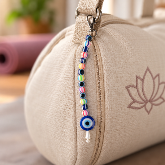 Evil Eye Rainbow Stripe Bag Charm