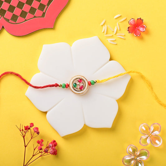 3 Stoned Circular Kundan Rakhi 1