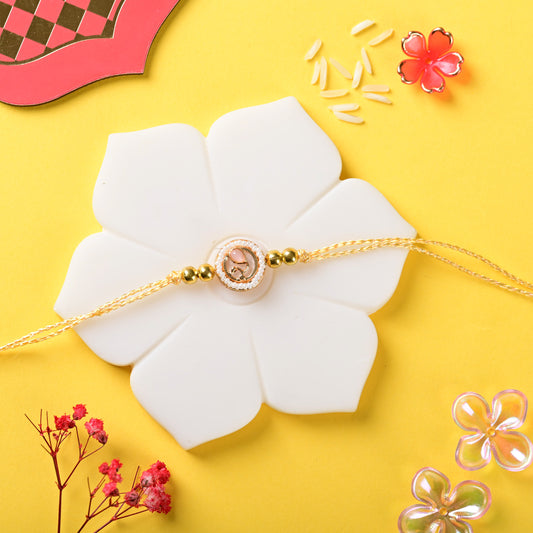 Pink Kundan Circular Rakhi