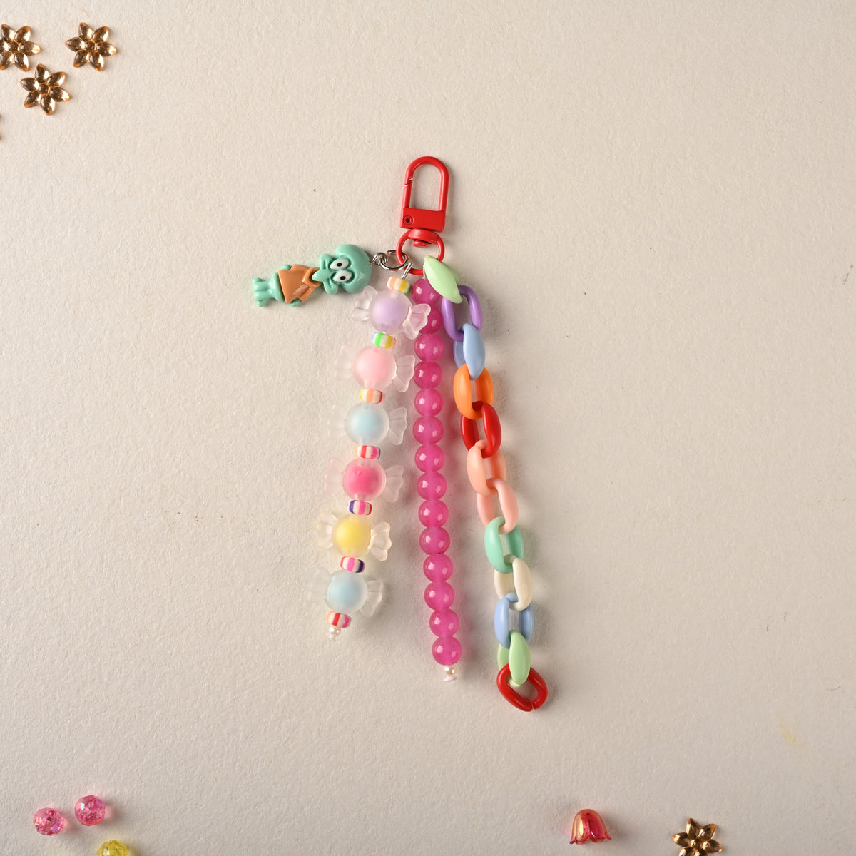 Candy Pop Triple Strand Bag Charm