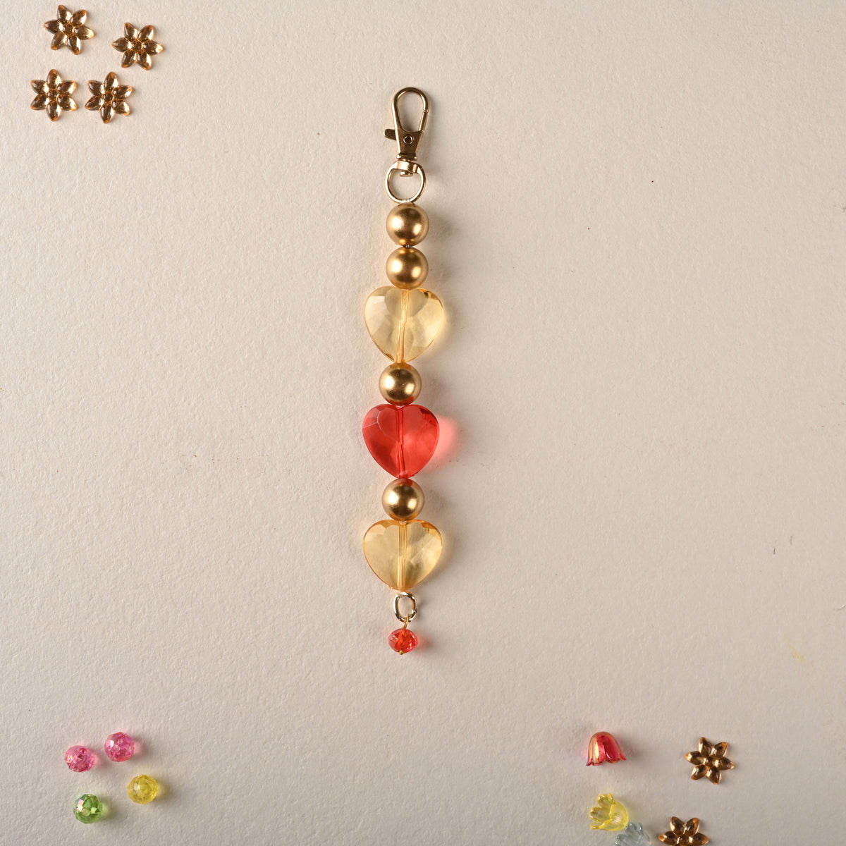 Golden Hearts Bag Charm