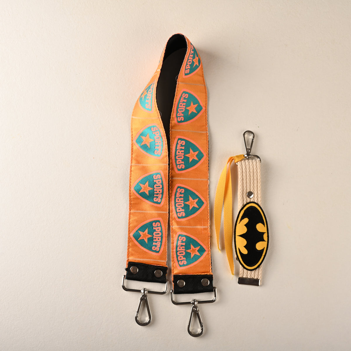 Tangerine Sports Shield Bag Sling with Bat Charm