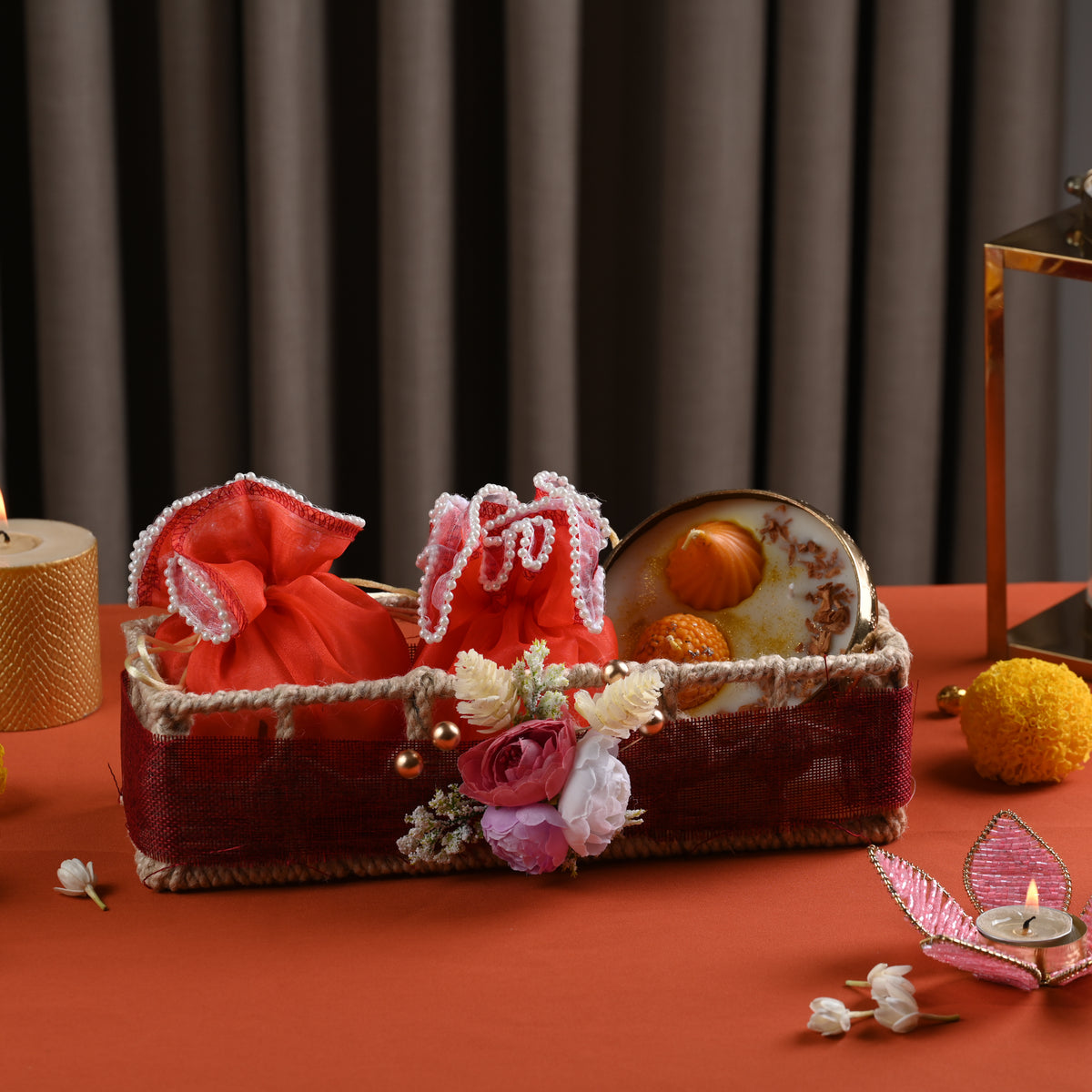 Jute Basket – Potlis & Mithai Candle