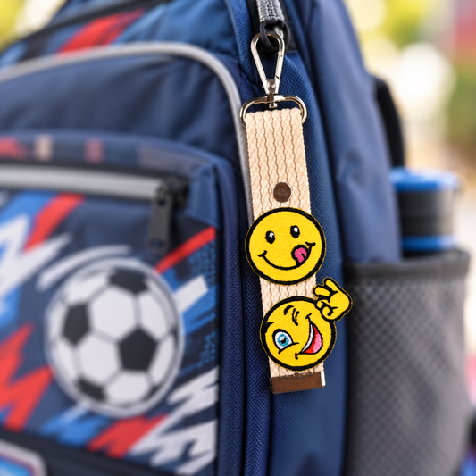Smiley Patch Embroidered Strap Charm