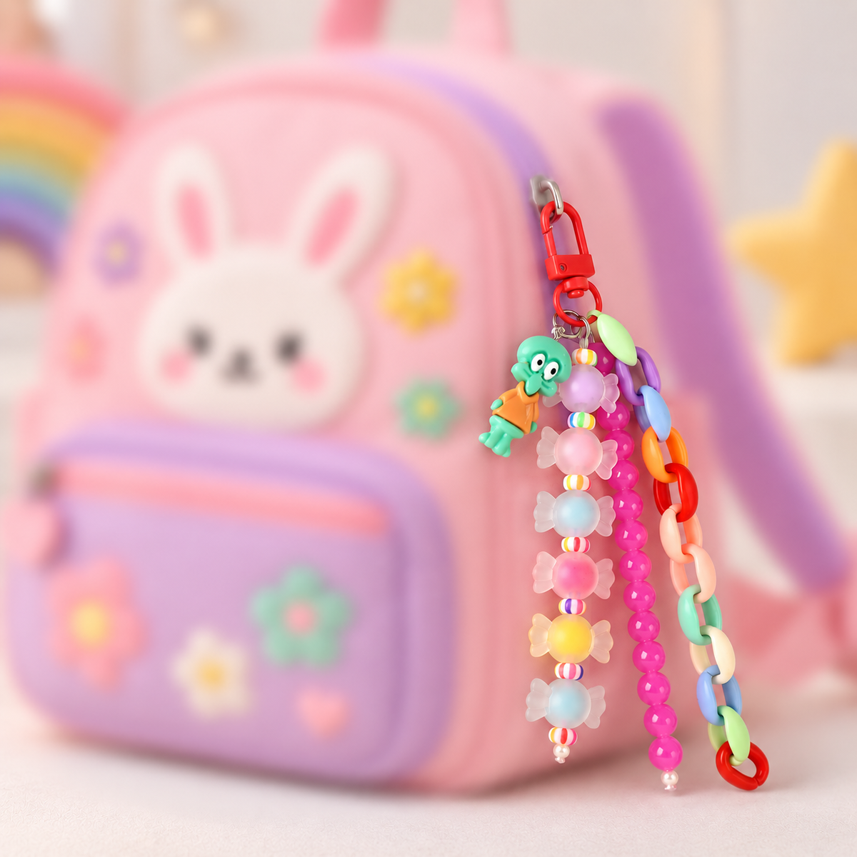 Candy Pop Triple Strand Bag Charm