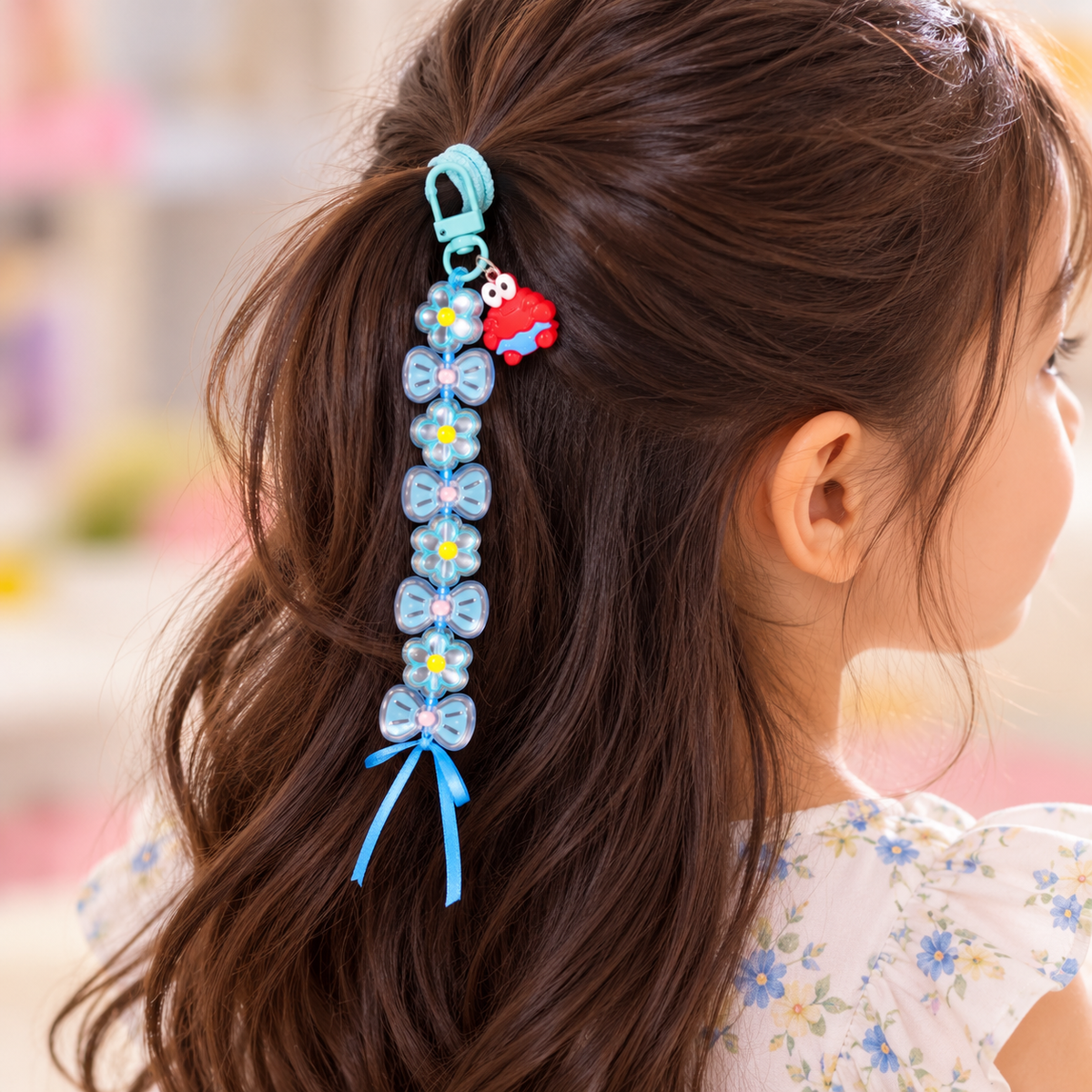 Pastel Flower Bow Chain Bag Charm