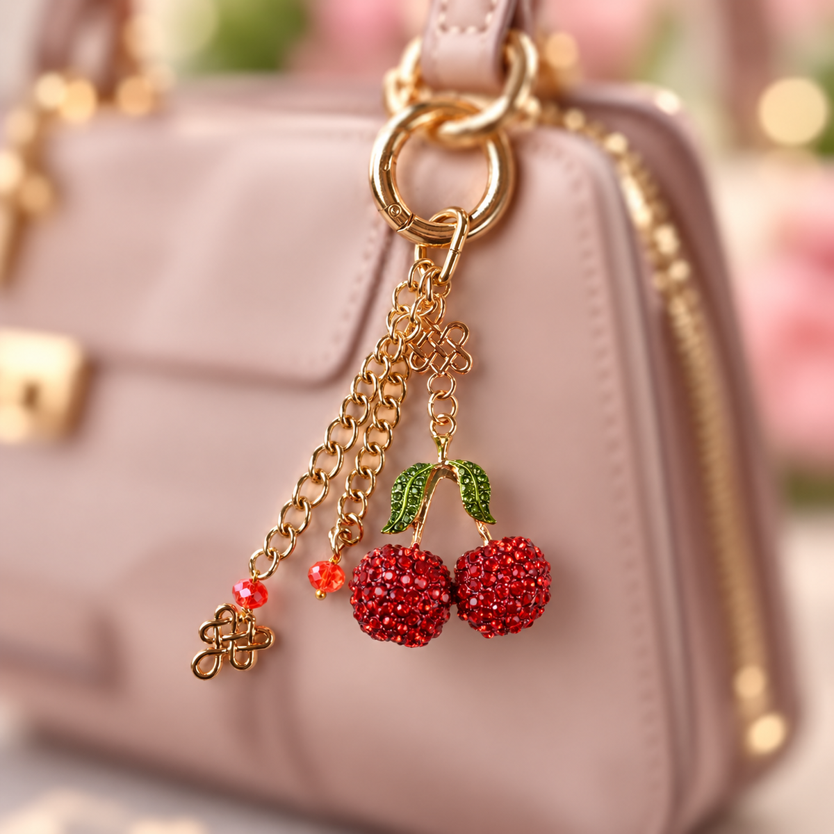 Sparkle Cherry Bag Charm