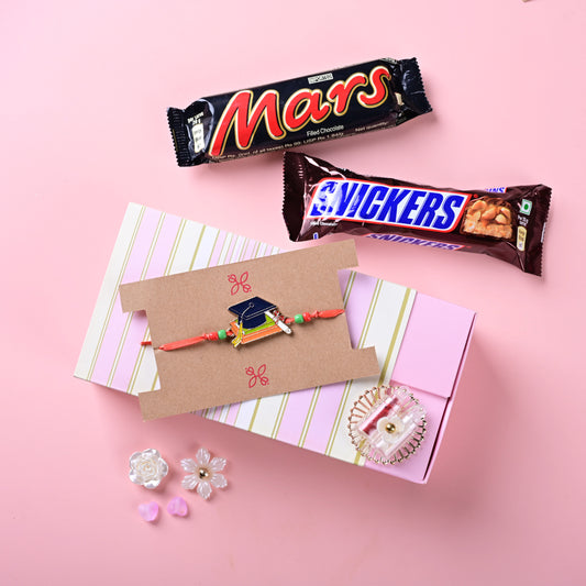 Graduation Cap & Books Rakhi Hamper